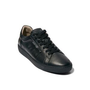 All Saints Sheer Low Men's Size 13 M Triple Black Leather Sneakers Shoes Lace Up